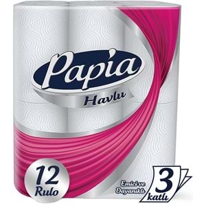 Papia Tuvalet Kağıdı (3 Katlı) 32 Li Pk + 12 Li Paket Kağıt Havlu Klasik (3 Katlı)