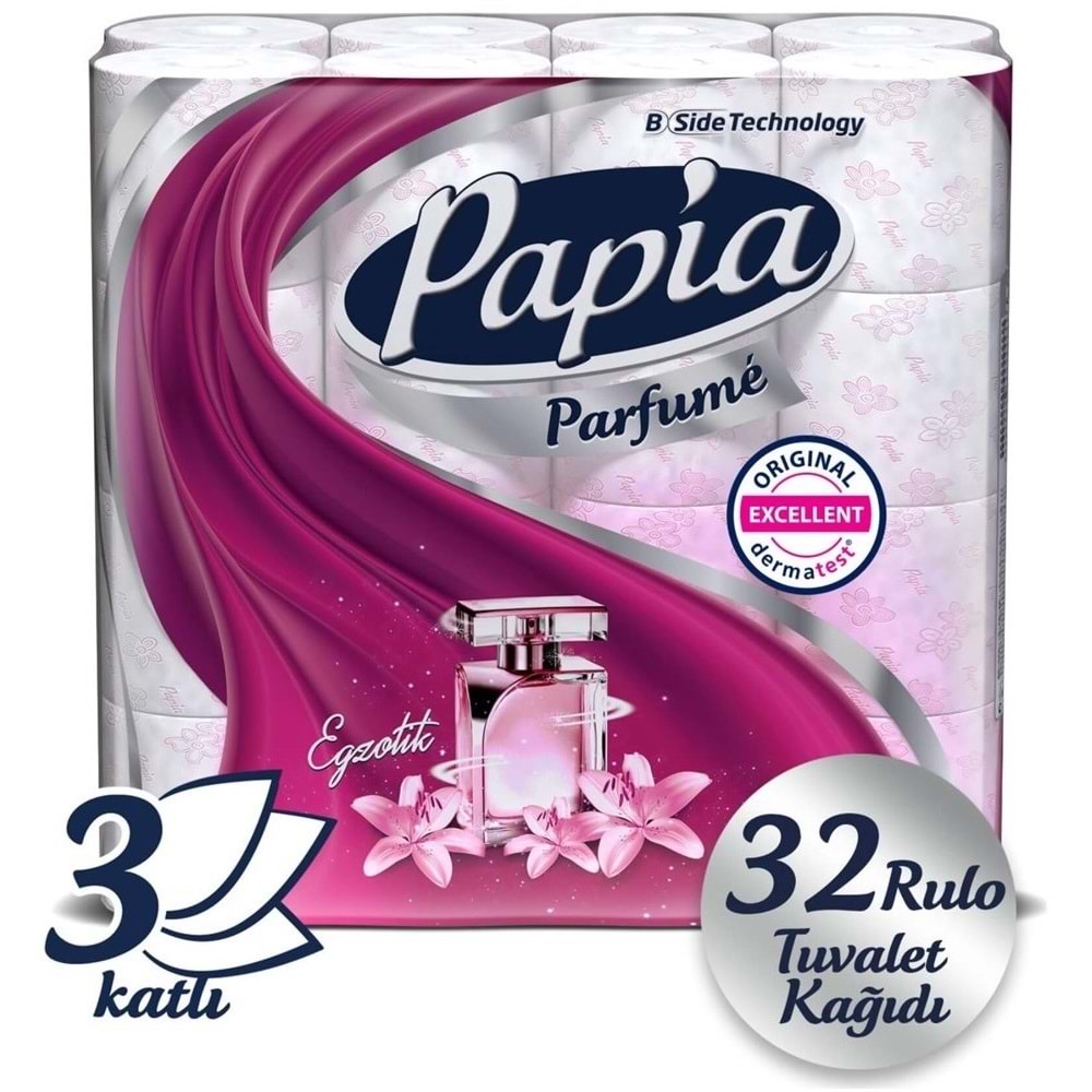 Papia Tuvalet Kağıdı (3 Katlı) 32 Li Pk Egzotik Parfümlü + 12 Li Paket Kağıt Havlu Decor Desenli