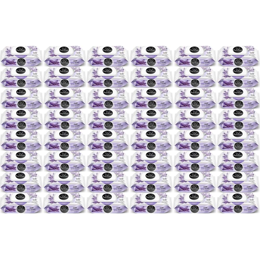 Papilion Islak Havlu Mendil 100 Yaprak Lavanta (48 Li Set) 4800 Yaprak