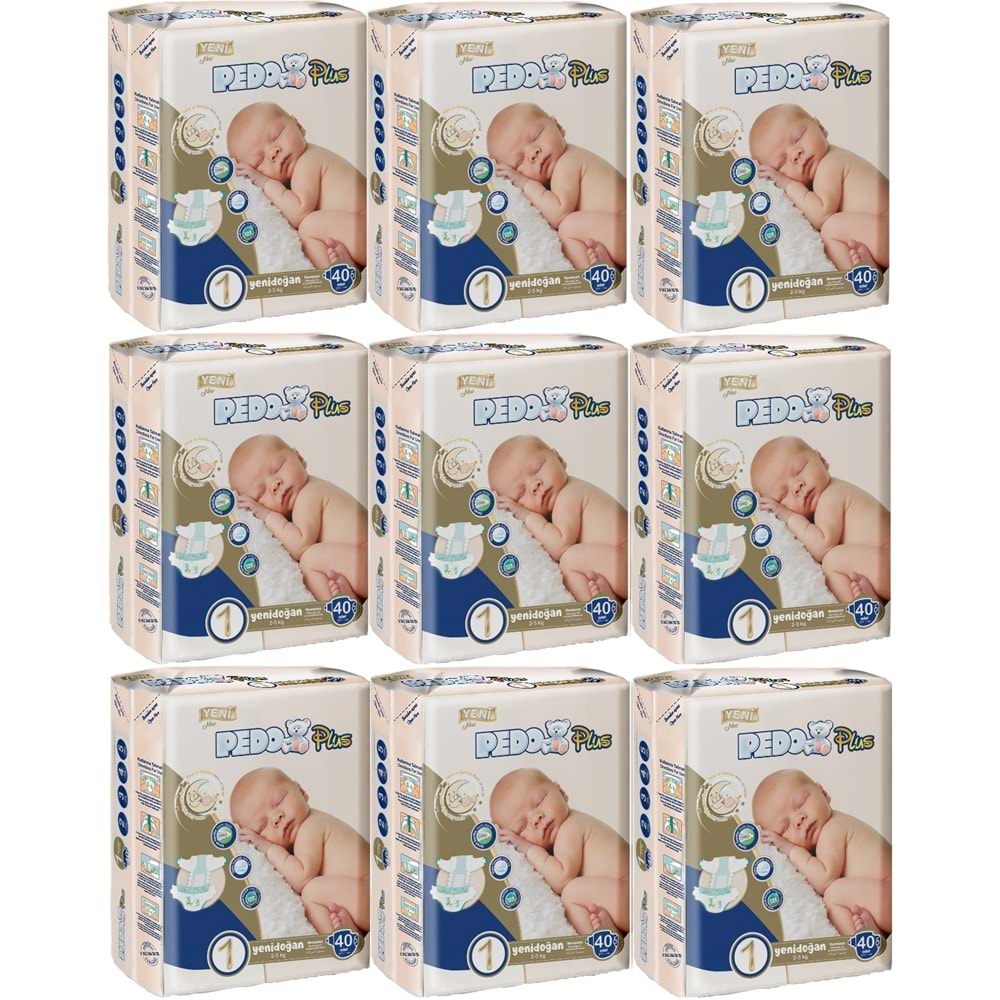 Pedo Plus Bebek Bezi 1 Beden 2-5 KG Yeni Doğan 360 Adet Jumbo Ekstra Pk