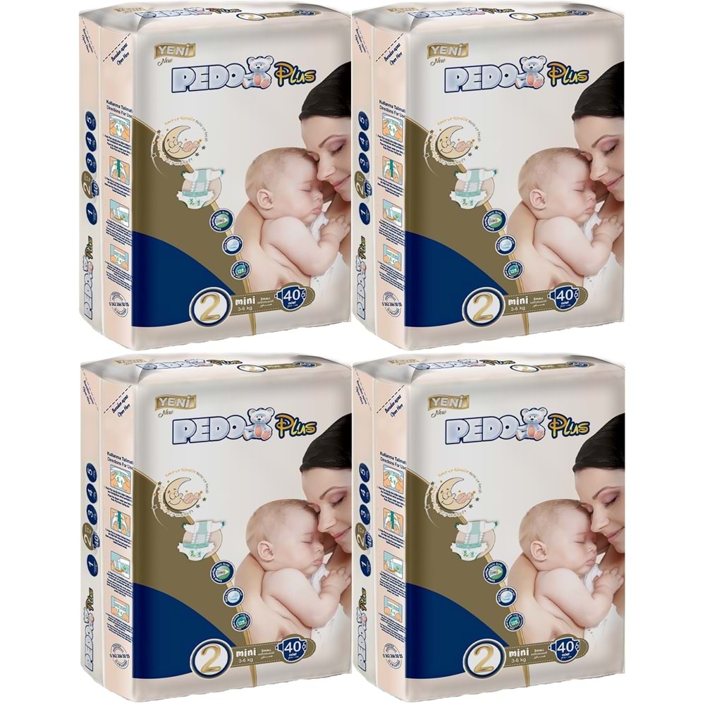 Pedo Plus Bebek Bezi 2 Beden 3-6 KG Mini 160 Adet Jumbo Aylık Pk