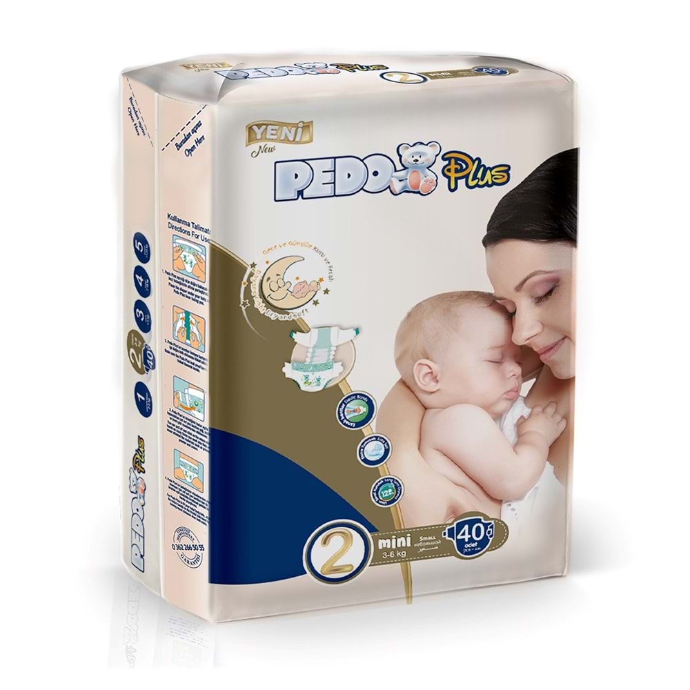 Pedo Plus Bebek Bezi Beden:2 (3-6KG) Mini 360 Adet Jumbo Ekstra Pk