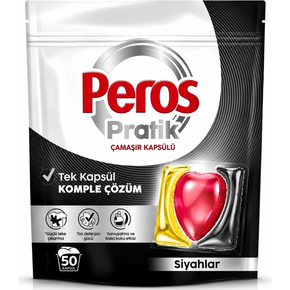 Peros Pratik Matik Çamaşır Deterjanı Kapsülü - Tableti 300 Adet Siyahlar (Avantaj Pk)
