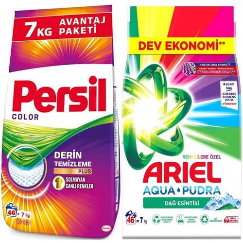 Persil Matik Toz Çamaşır Deterjanı 7KG Renkli (46 Yıkama) + 7KG Renklilere Özel / Dağ Esintisi