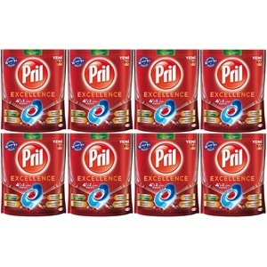Pril Bulaşık Makinesi Deterjanı Kapsül Tablet Excellence 4 ü 1 Arada 480 Adet (8PK*60)