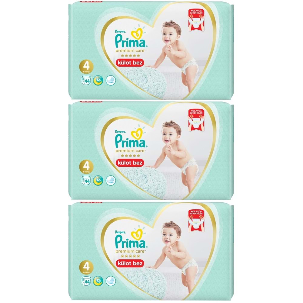 Prima Premium Care Külot Bebek Bezi Beden:4 (9-15Kg) 132 Adet Ekonomik Fırsat Pk