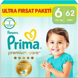 Prima Premium Care Bebek Bezi Beden:6 (13+) Extra Large 124 Adet Mega Fırsat Pk