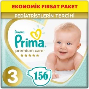 Prima Premium Care Bebek Bezi 3 Beden 6-10 KG Midi 156 Adet Ekonomik Fırsat Pk