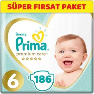 Prima Premium Care Bebek Bezi Beden:6 (13+) Extra Large 186 Adet Süper Fırsat Pk