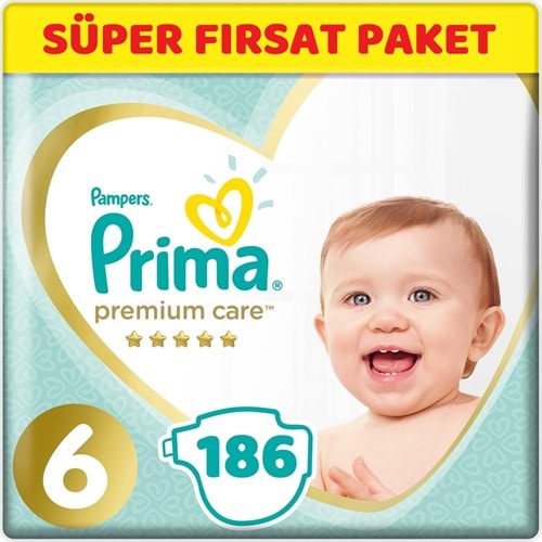 Prima Premium Care Bebek Bezi Beden:6 (13+) Extra Large 186 Adet Süper Fırsat Pk