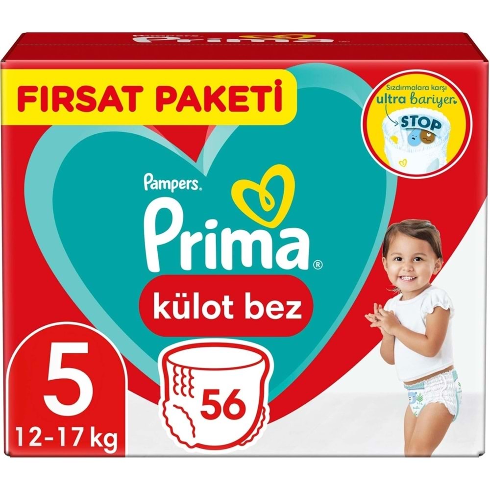 Prima Külot Bebek Bezi 5 Beden 12-17 KG Junior 168 Adet Aylık Fırsat Pk