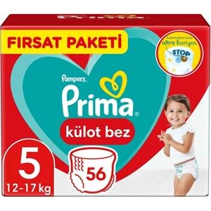 Prima Külot Bebek Bezi 5 Beden 12-17 KG Junior 168 Adet Aylık Fırsat Pk