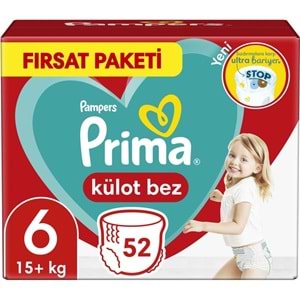 Prima Külot Bebek Bezi 6 Beden 15+ KG Extra Large 312 Adet Ekstra Fırsat Pk
