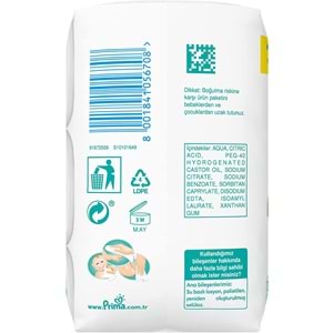 Prima Islak Havlu Mendil Hassas Ciltler İçin Bitki Bazlı Kokusuz (15 Li Set) (5PK*3) 780 Yaprak