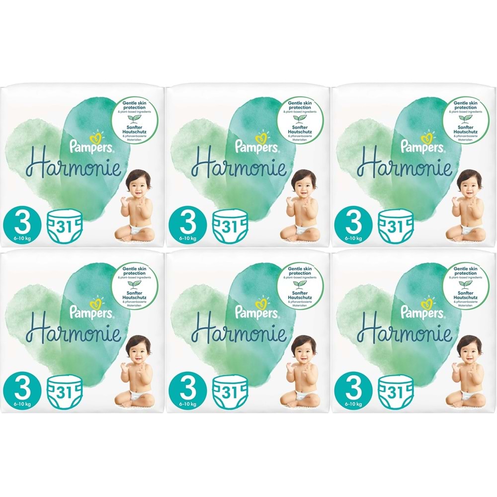 Prima Pampers Harmonie Bebek Bezi 3 Beden 6-10 KG Midi 186 Adet Ekstra Ultra Fırsat Pk