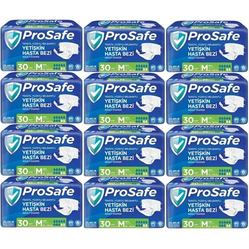 Prosafe Yetişkin Bezi Bel Bantlı Tekstil Yüzey M - Medium - Orta Boy 360 Adet (12PK*30)