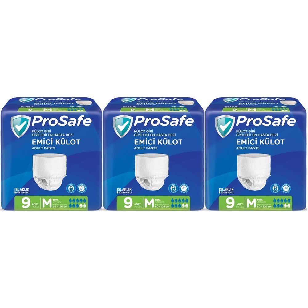 Prosafe Emici Külot Hasta Bezi Orta-Medium 27 Adet (3PK*9)