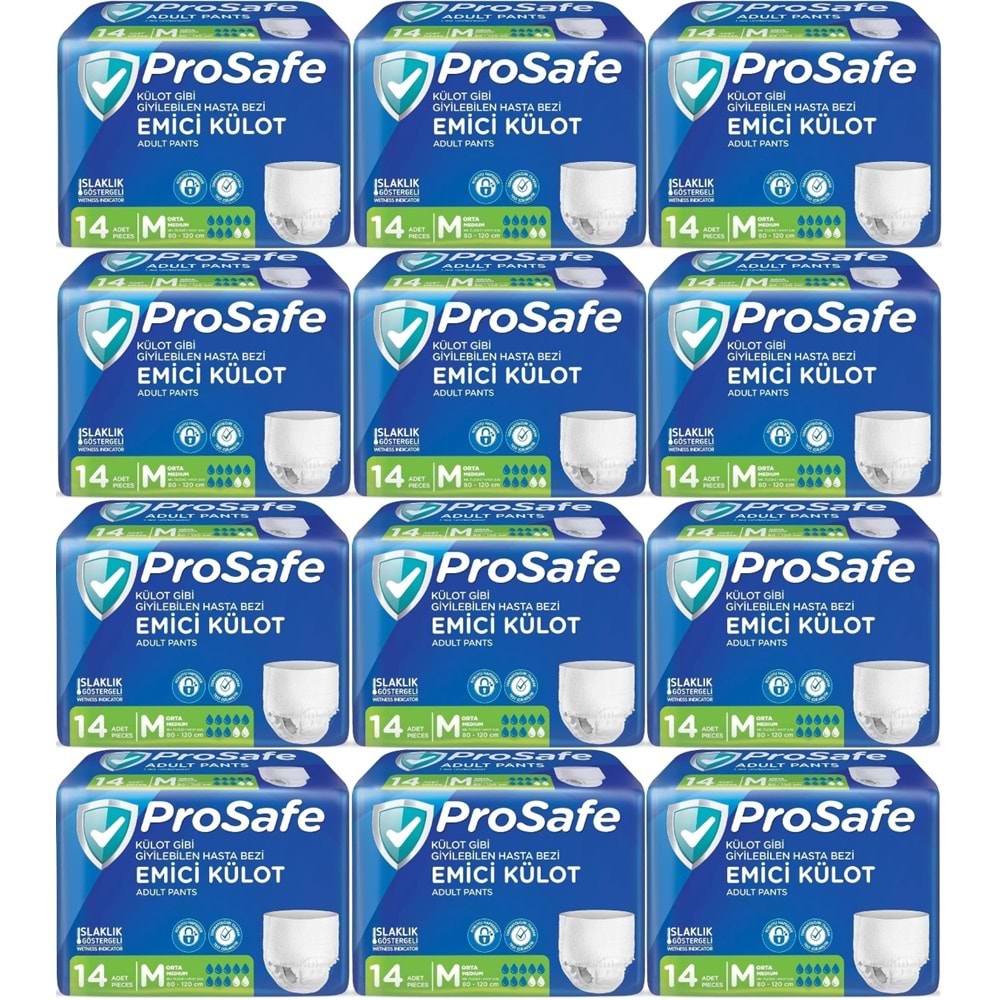 Prosafe Emici Külot Hasta Bezi M - Orta - Medium 168 Adet (12PK*14)
