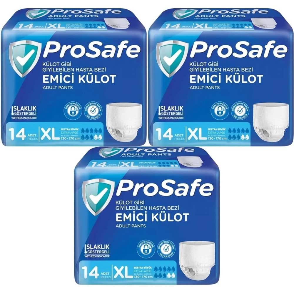 Prosafe Emici Külot Hasta Bezi XL - Ekstra Büyük - Extra Large 42 Adet (3PK*14)