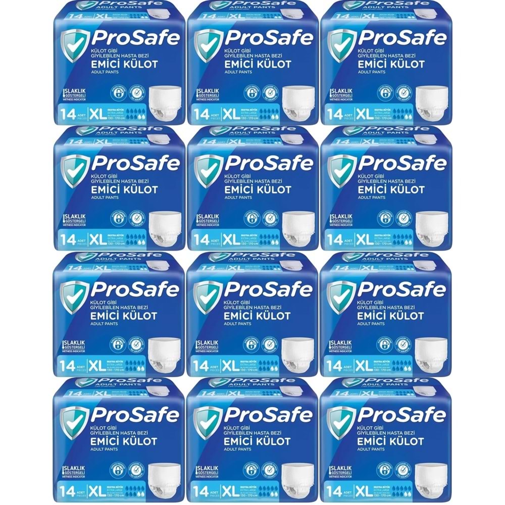 Prosafe Emici Külot Hasta Bezi XL - Ekstra Büyük - Extra Large 168 Adet (12PK*14)