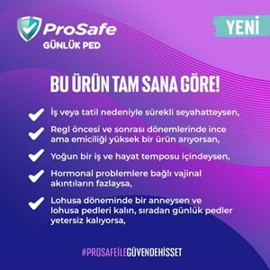 Prosafe Günlük Ped Extra Uzun 720 Adet