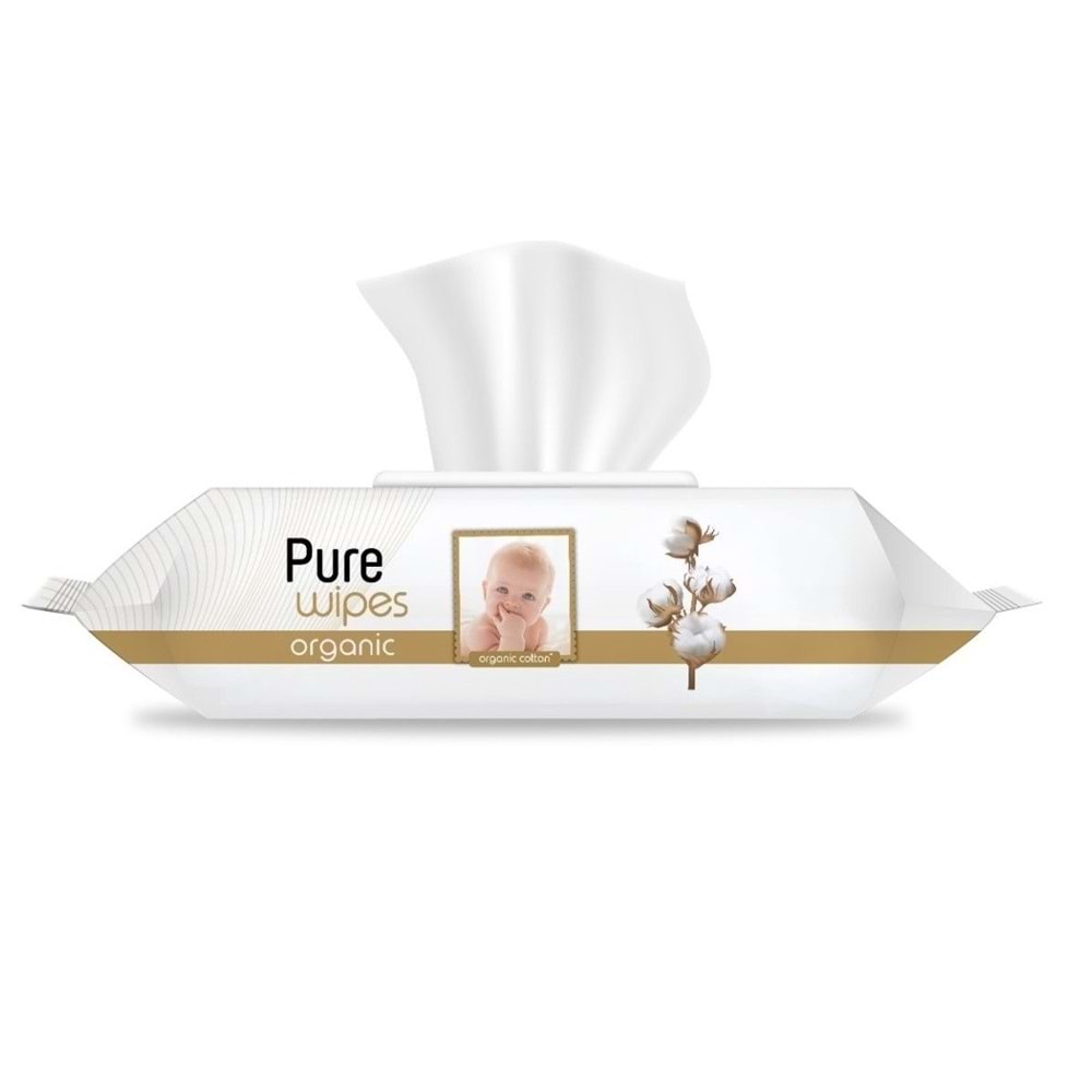 Pure Baby Islak Havlu Mendil 90 Yaprak Yenidoğan Organic Pamuklu (18 Li Set) 1620 Yaprak Plstk Kapak
