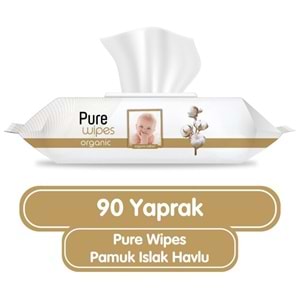Pure Baby Islak Havlu Mendil 90 Yaprak Yenidoğan Organic Pamuklu (24 Lü Set) 2160 Yaprak Plstk Kapak