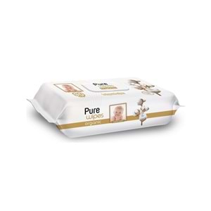 Pure Baby Islak Havlu Mendil 90 Yaprak Yenidoğan Organic Pamuklu (36 Lı Set) 3240 Yaprak Plstk Kapak