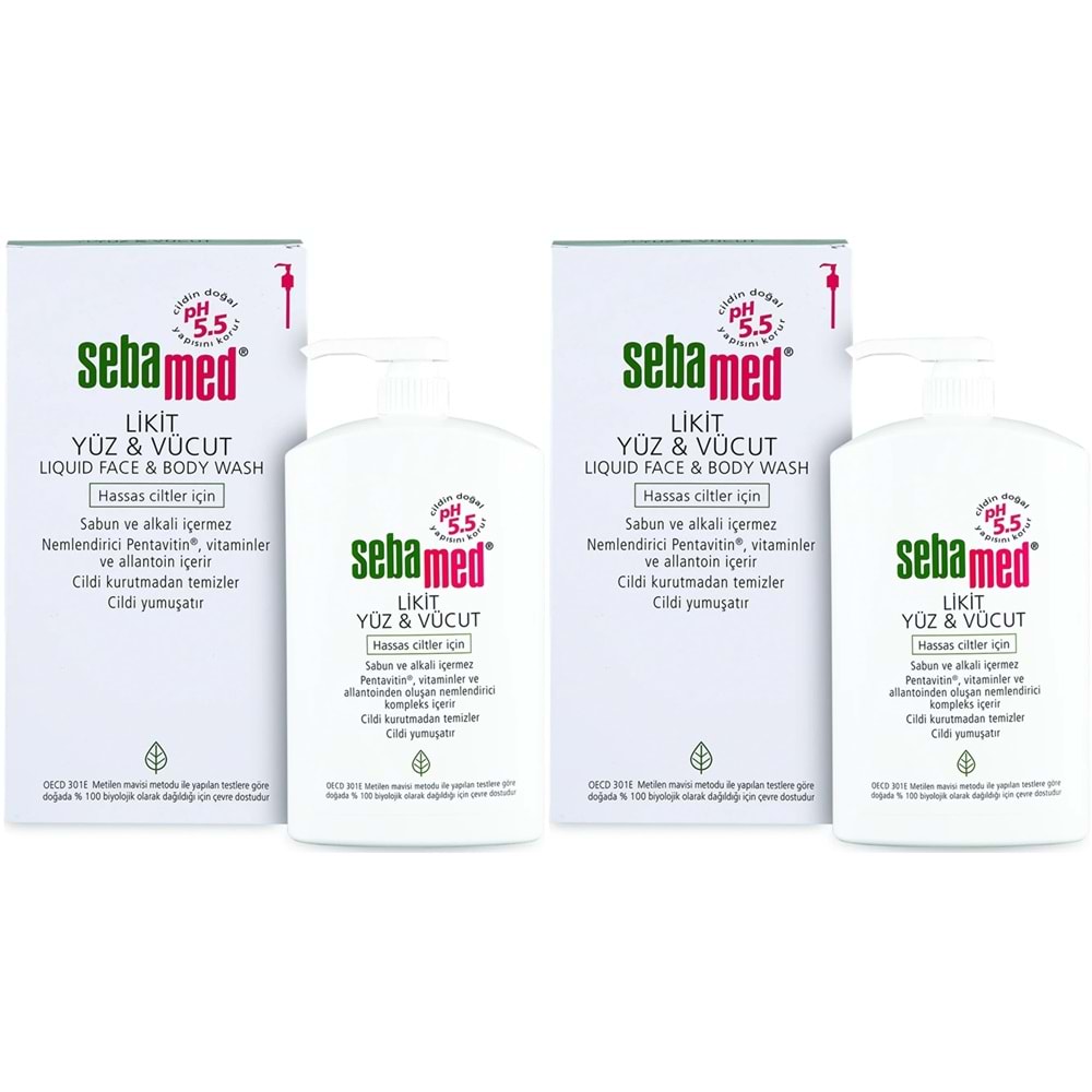 Sebamed Yüz ve Vücut Temizleyici Likit 1000ML (2 Li Set)