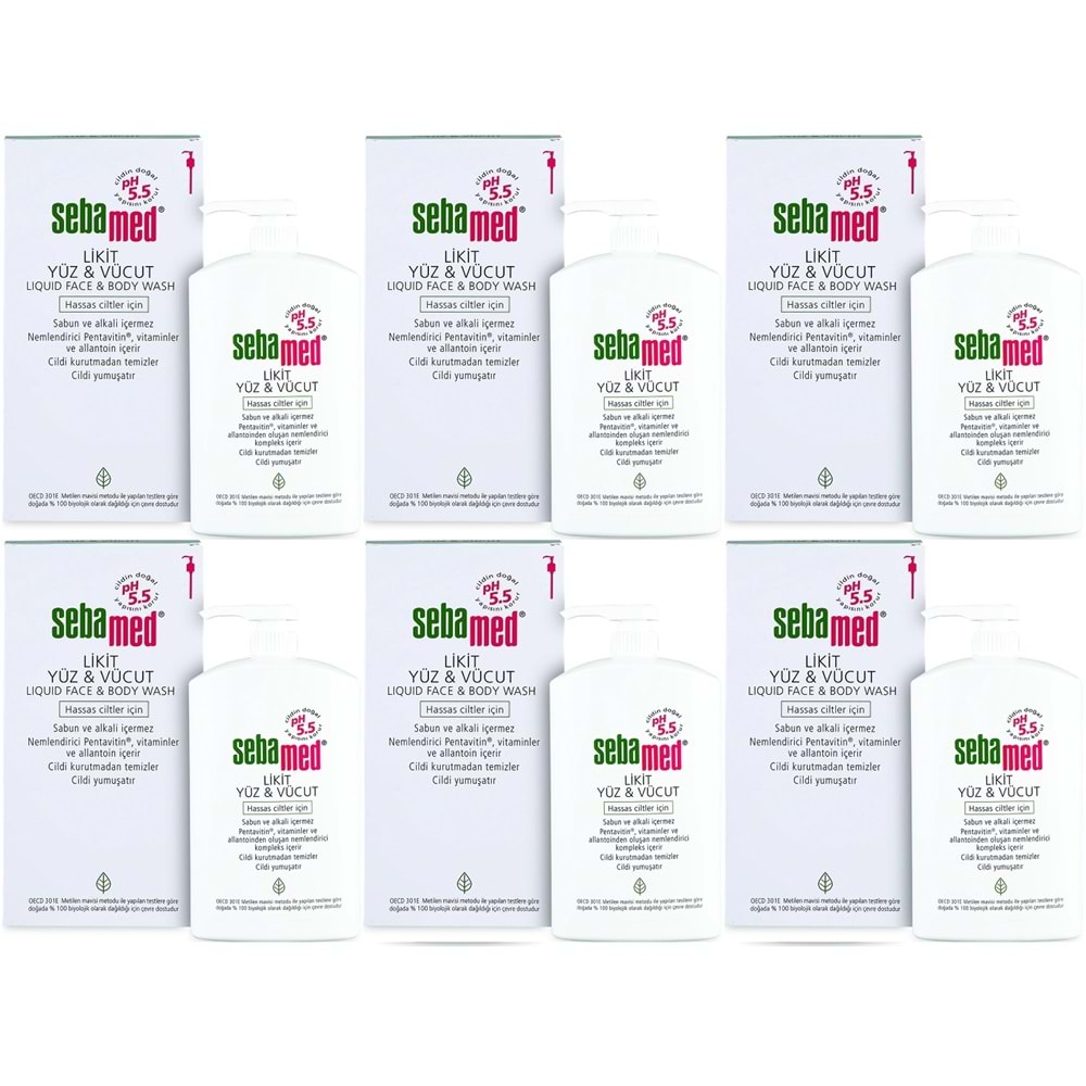 Sebamed Yüz ve Vücut Temizleyici Likit 1000ML (6 Lı Set)