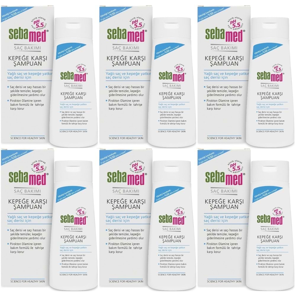 Sebamed Şampuan 200ML Kepeğe Karşı (Yağlı ve Kepeğe yatkın saç derisi İçin) (6 Lı Set)