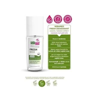 Sebamed Deodorant Sprey 75 ML Fresh Active (4 Lü Set)