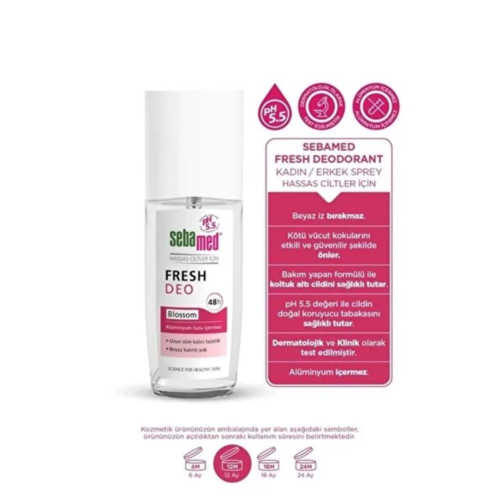 Sebamed Deodorant Sprey 75 ML Fresh Blossom (2 Li Set)