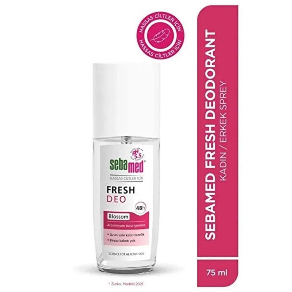 Sebamed Deodorant Sprey 75 ML Fresh Blossom (3 Lü Set)