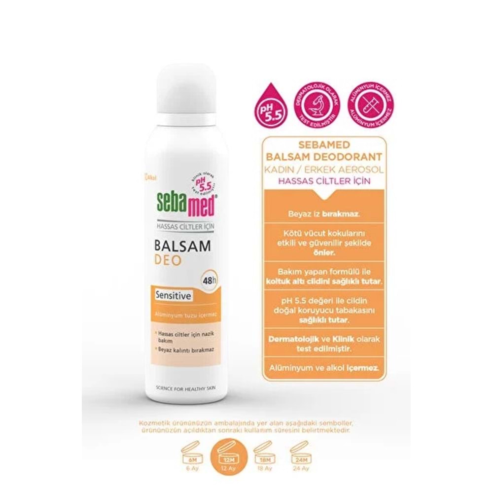 Sebamed Deodorant Aerosol 150 ML Balsam - Sensitive/Hassas (5 Li Set)