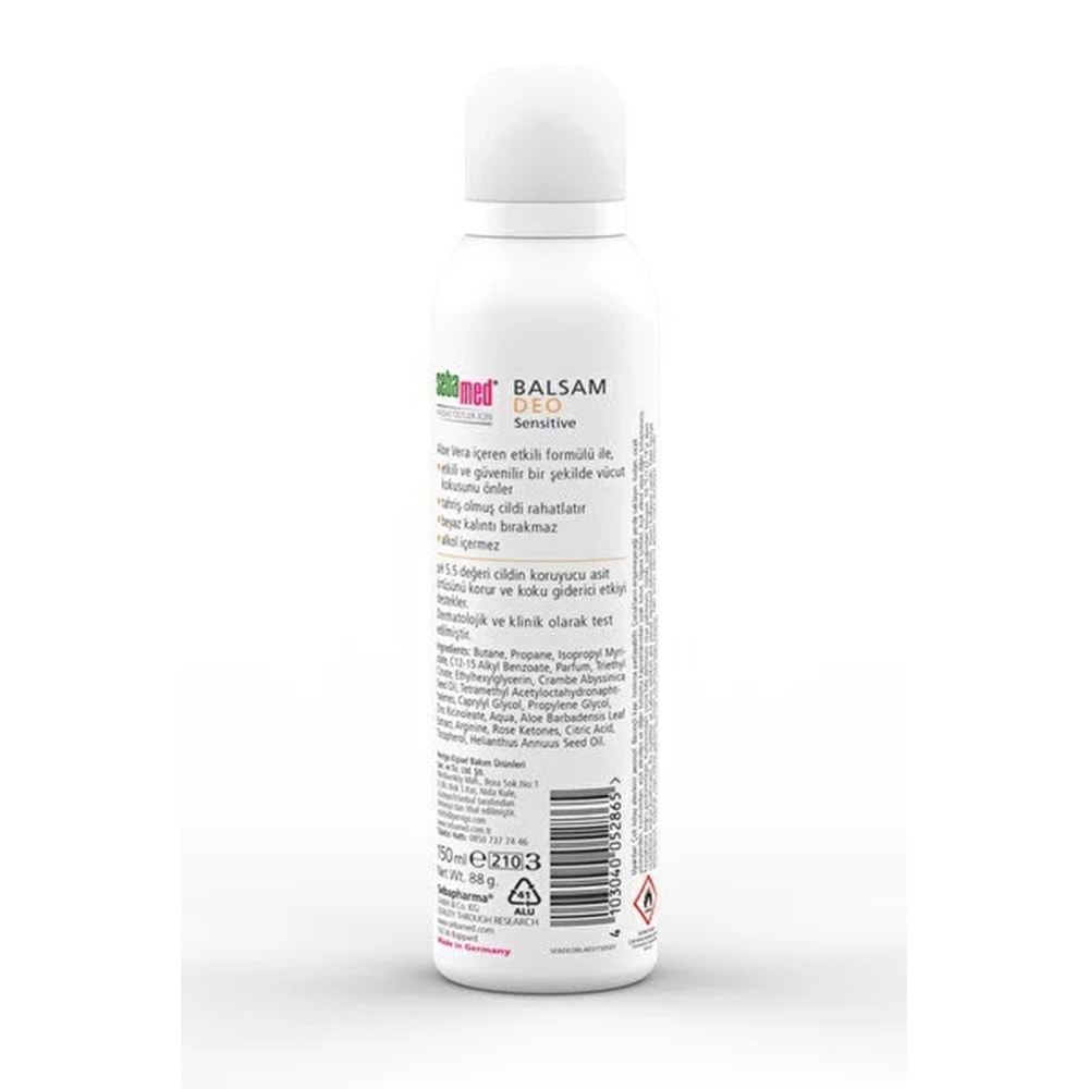 Sebamed Deodorant Aerosol 150 ML Balsam - Sensitive/Hassas (5 Li Set)