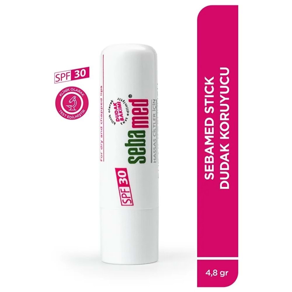 Sebamed Dudak Koruyucu Bakım Kremi Stick 30 SPF 4.8GR (Çatlamış ve Hassas Nemlendiricili) (2 Li Set)