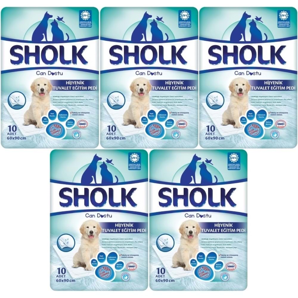 Sholk Evcil Hayvan Tuvalet Çiş Eğitim Pedi 60*90CM 50 Adet (5PK*10)