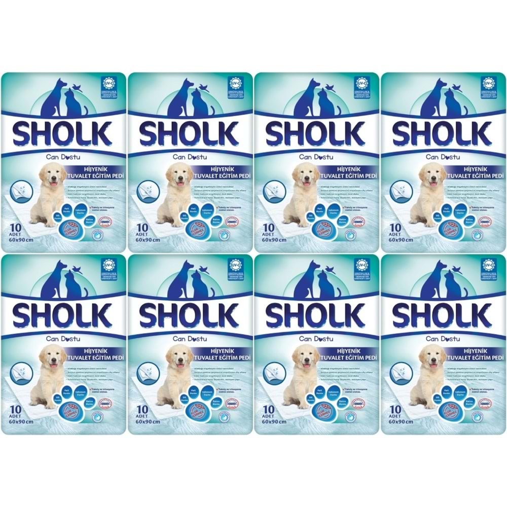 Sholk Evcil Hayvan Tuvalet Çiş Eğitim Pedi 60*90CM 80 Adet (8PK*10)