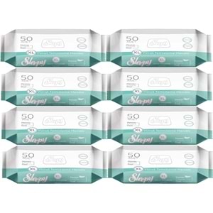 Sleepy Hasta Vücut Temizleme Islak Mendil Havlu 50 Yaprak XL (8 Li Set)