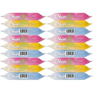 Sleepy Islak Havlu Cep Mendil 15 Yaprak (18 Li Set) Travel Pk Rose/Garden (6PK*3) 270 Yaprak