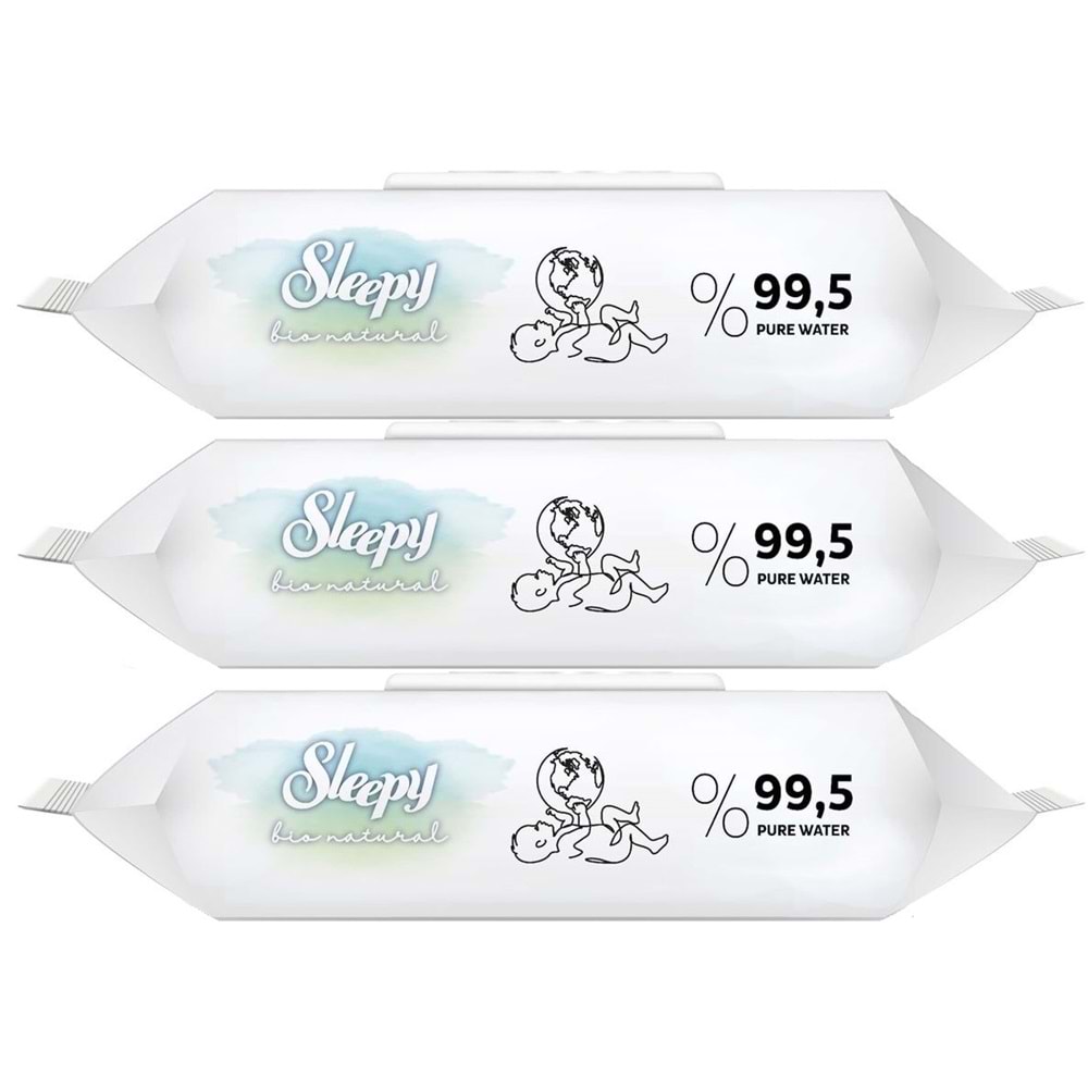Sleepy Islak Havlu Mendil Bio Natural 40 Yaprak Yeni Doğan (12 Li Set) Plastik Kapaklı 480 Yaprak