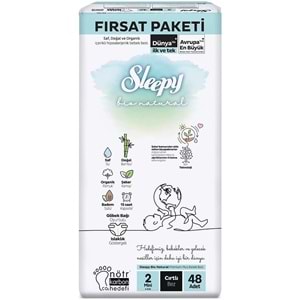 Sleepy Bebek Bezi Bio Natural Beden:2 (3-6KG) Mini 96 Adet Ekonomik Fırsat Pk