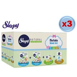 Sleepy Merhaba Bebek Seti Yeni Doğan Doğuma Hazırlık (3 Lü Set) Naturel Bebek Bezi