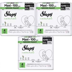 Sleepy Bebek Bezi Natural Beden:4 (7-14KG) Maxi 300 Adet Aylık Ultra Pk