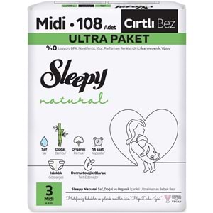 Sleepy Bebek Bezi Natural Beden:3 (4-9KG) Midi 216 Adet Ekonomik Ultra Pk