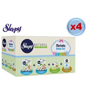 Sleepy Merhaba Bebek Seti Yeni Doğan Doğuma Hazırlık (4 Lü Set) Naturel Bebek Bezi