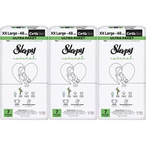Sleepy Bebek Bezi Natural Beden:7 (20-30KG) XX Large 144 Adet Aylık Ultra Pk
