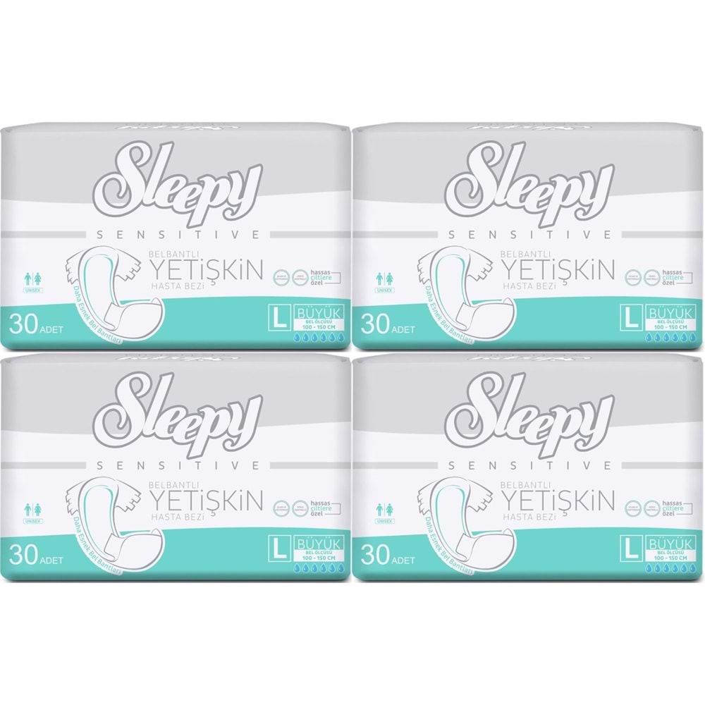 Sleepy Yetişkin Hasta Bezi Bel Bantlı L - Large - Büyük 120 Adet (4PK*30)