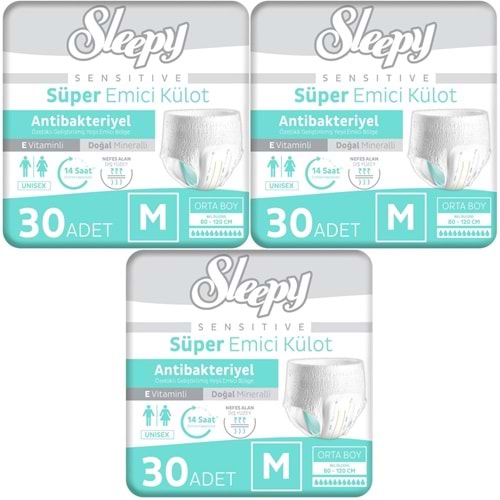 Sleepy Hasta Bezi Yetişkin Emici Külot M - Orta - Medium 90 Adet (3PK*30)